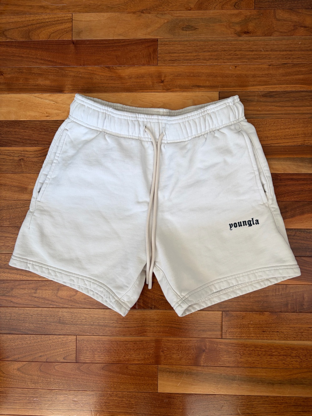 YoungLA Men's Cream Ombre Cotton Shorts - Size S